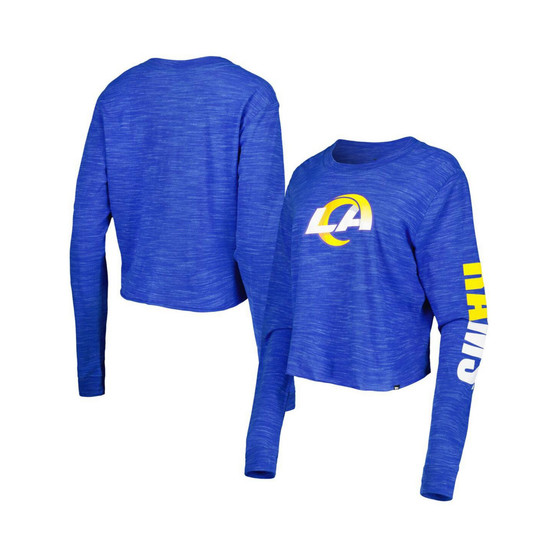 Women's Royal Los Angeles Rams Crop Long Sleeve T-shirt