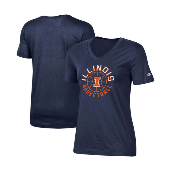 Women's Navy Illinois Fighting Illini Basketball V-Neck T-shirt