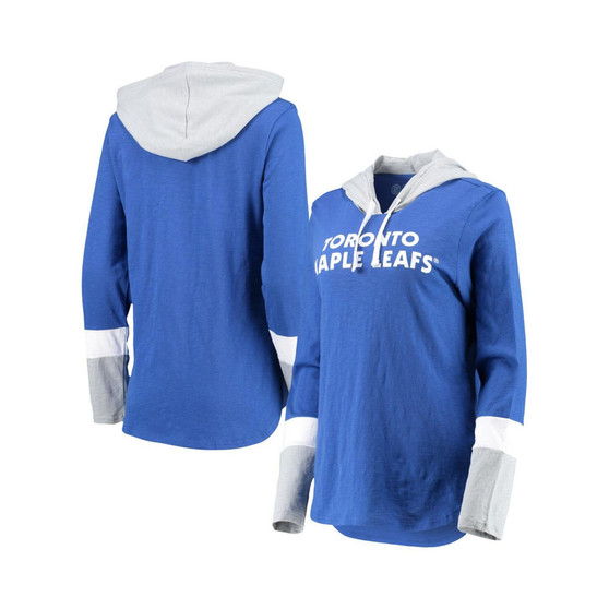 Women's Blue Toronto Maple Leafs Passing Play Hoodie Long Sleeve T-shirt