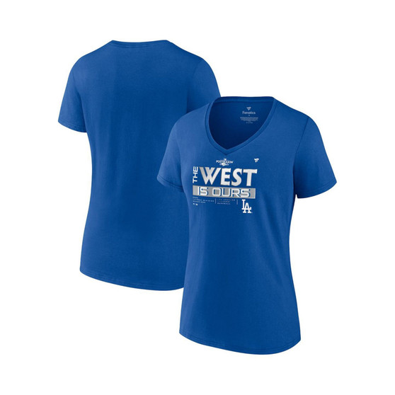 Women's Branded Royal Los Angeles Dodgers 2022 NL West Division Champions Plus Size V-Neck T-shirt