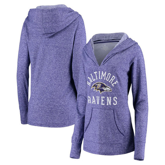 Women's Purple Baltimore Ravens Doubleface Slub Pullover Hoodie
