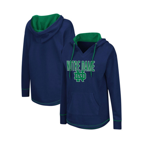 Women's Navy Notre Dame Fighting Irish Tunic Pullover Hoodie