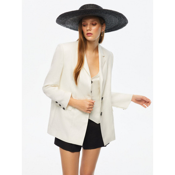 Women's Double-Breasted Linen Blazer