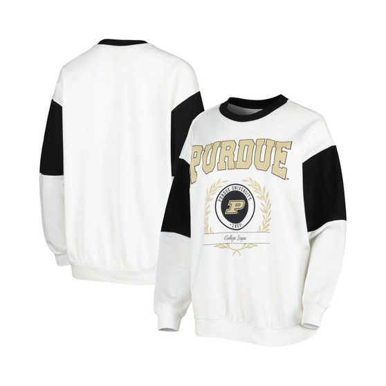 Women's White Purdue Boilermakers It's A Vibe Dolman Pullover Sweatshirt