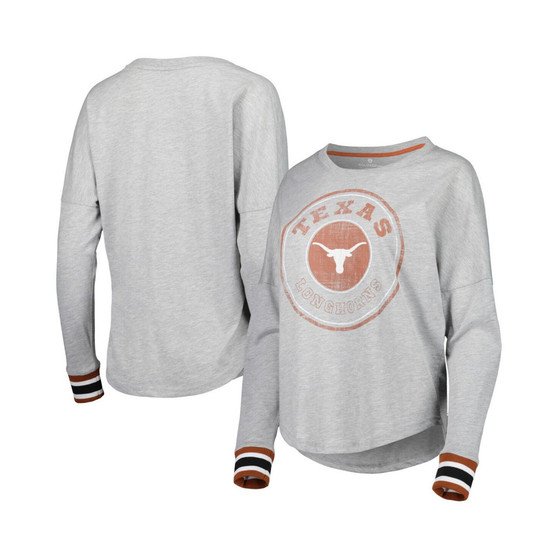Women's Heathered Gray Texas Longhorns Andy Long Sleeve T-shirt