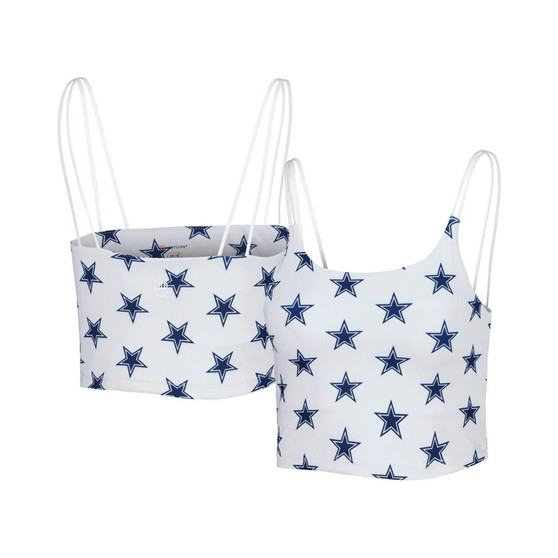 Women's White Dallas Cowboys Countess Allover Print Sleeveless Cami Tank Top