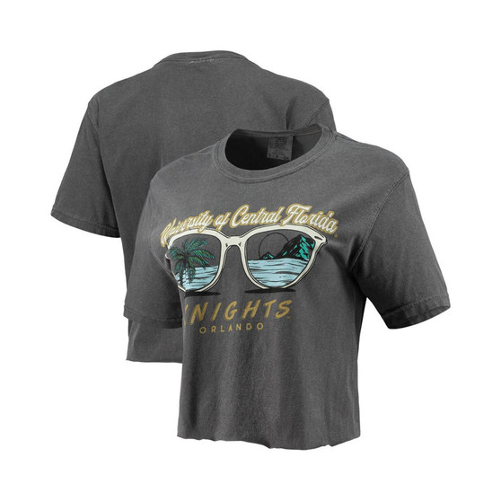 Women's Charcoal UCF Knights Vacation View Sunglasses Crop Top