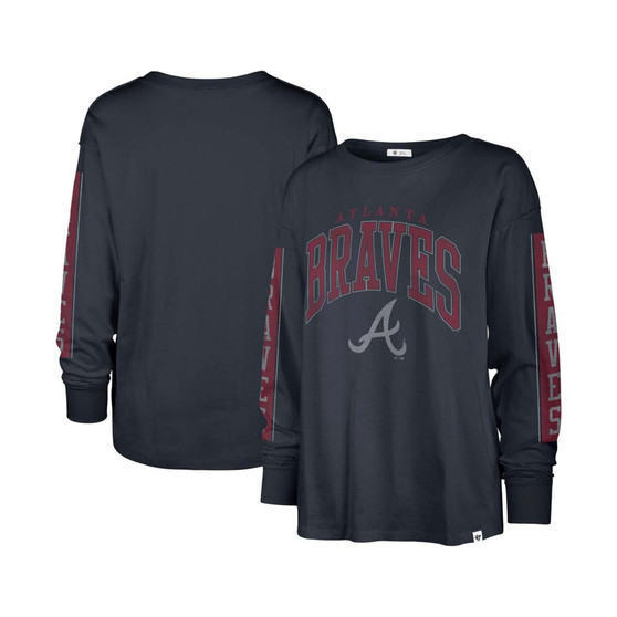 Women's Navy Atlanta Braves Statement Long Sleeve T-shirt