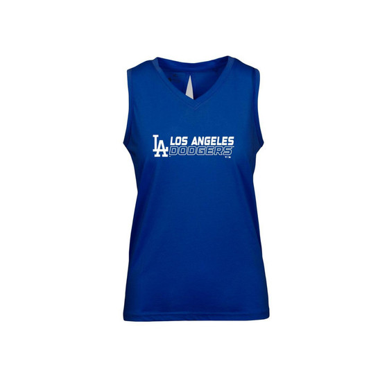 Women's Royal Los Angeles Dodgers Paisley Chase V-Neck Tank Top
