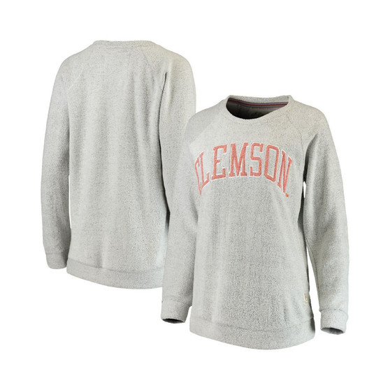Women's Gray Clemson Tigers Helena Comfy Sweatshirt
