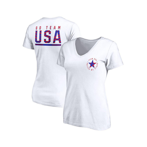 Women's Branded White Favorite Team V-Neck T-shirt