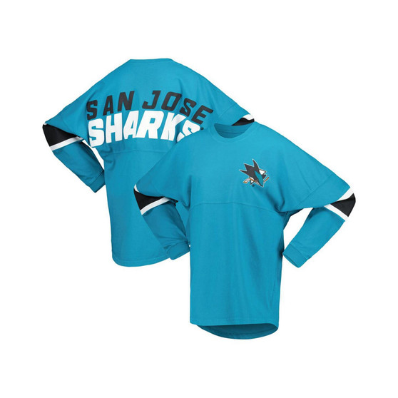 Women's Branded Teal San Jose Sharks Jersey Long Sleeve T-shirt