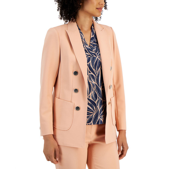 Women's Faux-Double-Breasted Long-Sleeve Jacket