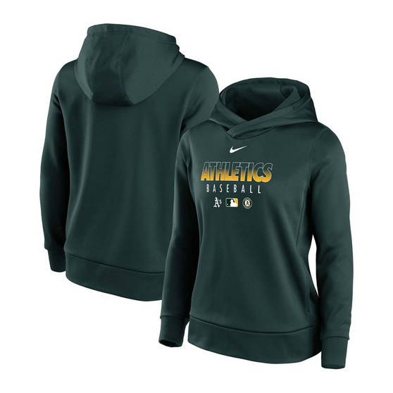 Women's Green Oakland Athletics Authentic Collection Performance Pullover Hoodie