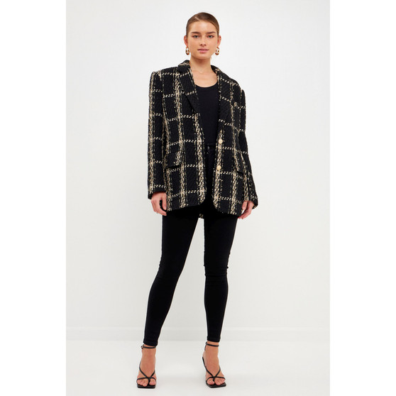 Women's Oversized Tweed Blazer