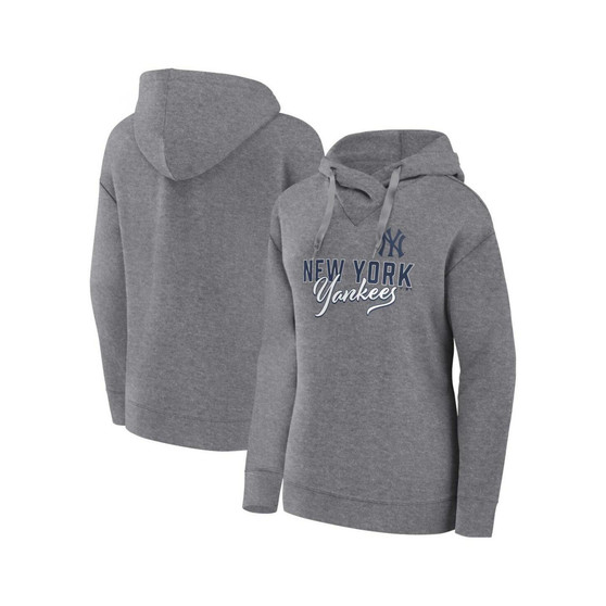 Women's Heather Gray New York Yankees Plus Size Pullover Hoodie