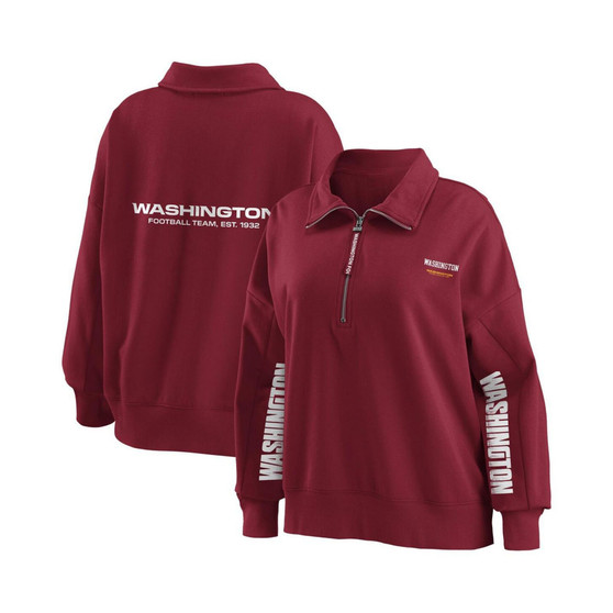 Women's Burgundy Washington Football Team Half-Zip Sweatshirt
