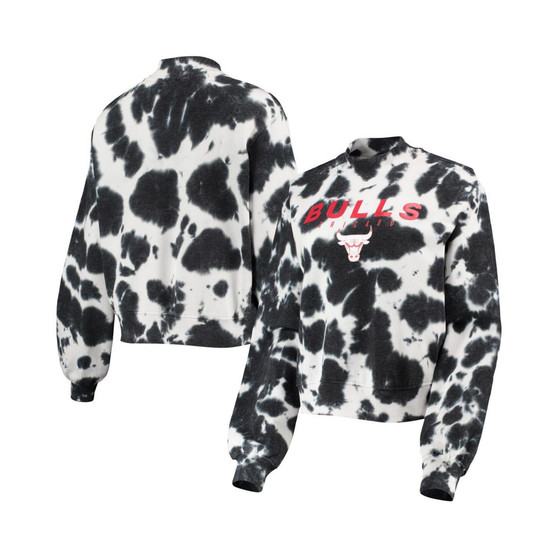 Women's Black Chicago Bulls Tie-Dye Pullover Sweatshirt