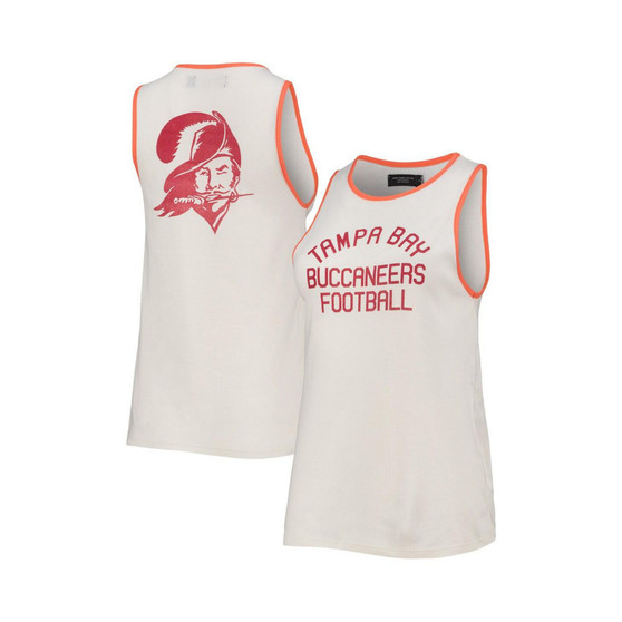 Women's White and Orange Tampa Bay Buccaneers Throwback Pop Binding Scoop Neck Tank Top