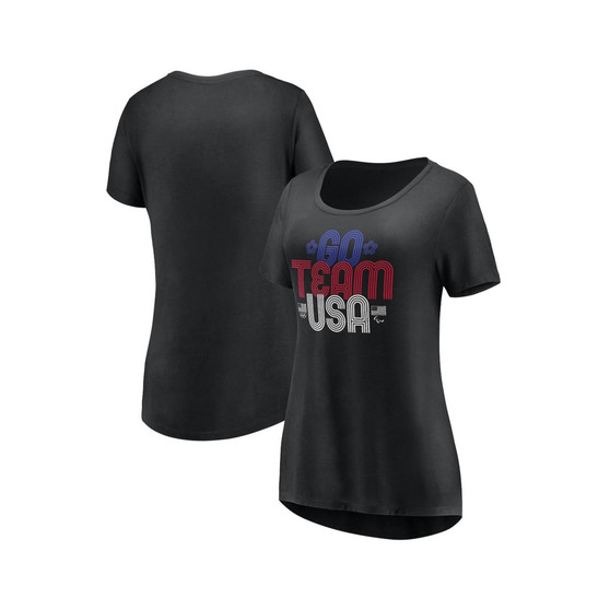 Women's Branded Black Groovy Scoop Neck T-shirt