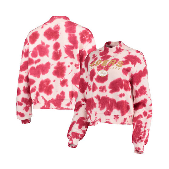 Women's San Francisco 49ers Tie-Dye Cropped Pullover Sweatshirt