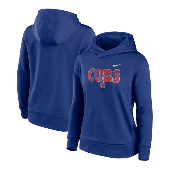 Women's Royal Chicago Cubs Club Angle Performance Pullover Hoodie