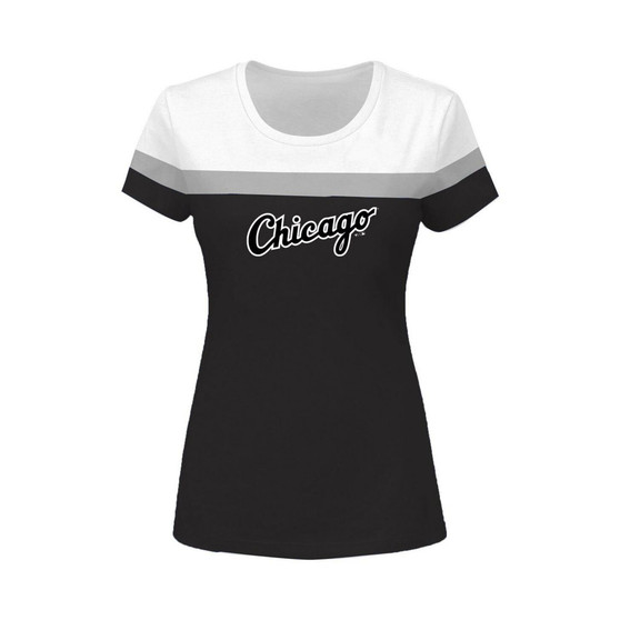 Women's White, Black Chicago White Sox Plus Size Colorblock T-shirt