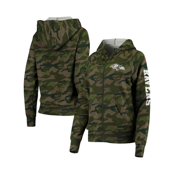 Women's Camo Baltimore Ravens Raglan Full-Zip Hoodie
