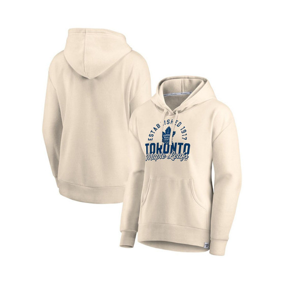 Women's Cream Toronto Maple Leafs Carry the Puck Pullover Hoodie Sweatshirt