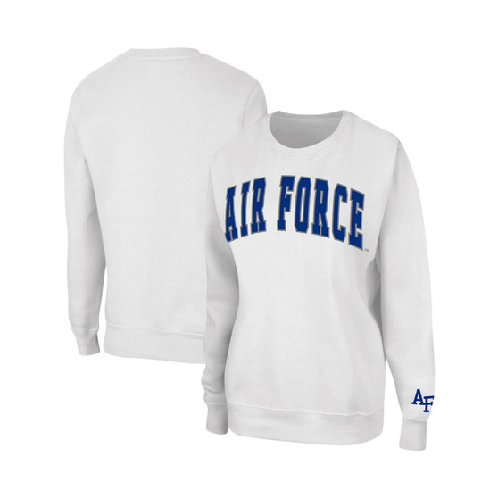 Women's White Air Force Falcons Campanile Pullover Sweatshirt