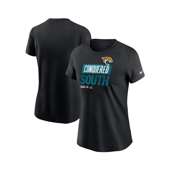 Women's Black Jacksonville Jaguars 2022 AFC South Division Champions Trophy Collection T-shirt