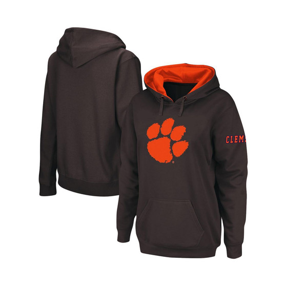 Women's Charcoal Clemson Tigers Big Logo Pullover Sweatshirt