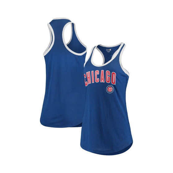 Women's Royal Chicago Cubs Slub Ringer Tank Top