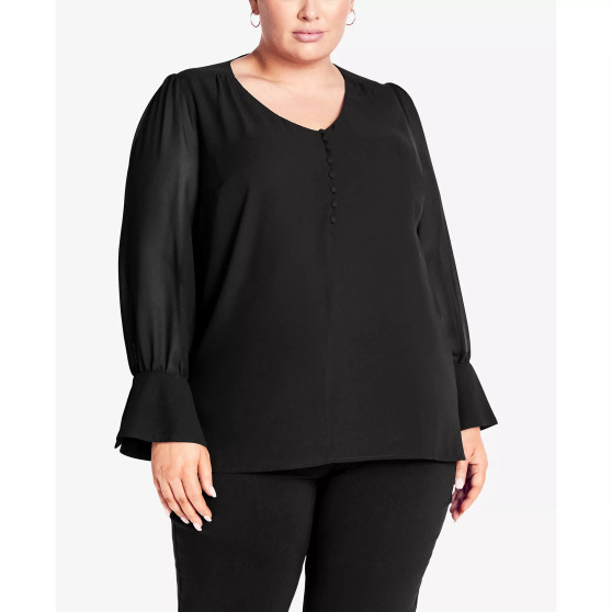 Plus Size Alena V-neck Blouse Top