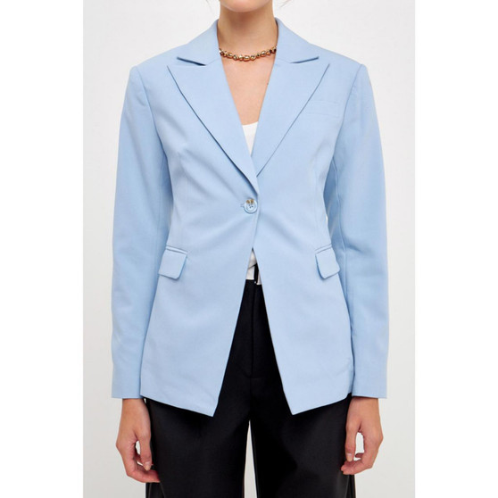 Women's One Button Fitted Blazer