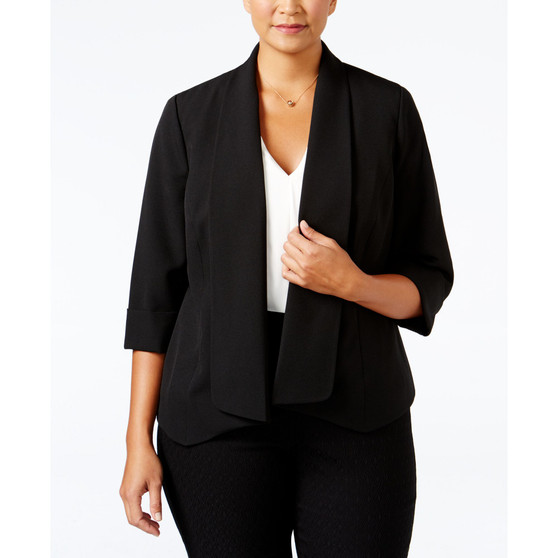 Plus Size Open-Front Soft Blazer