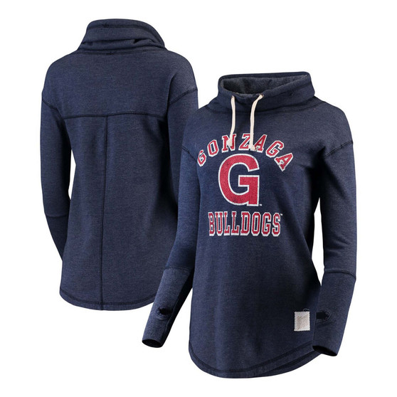 Women's Navy Gonzaga Bulldogs Funnel Neck Pullover Sweatshirt