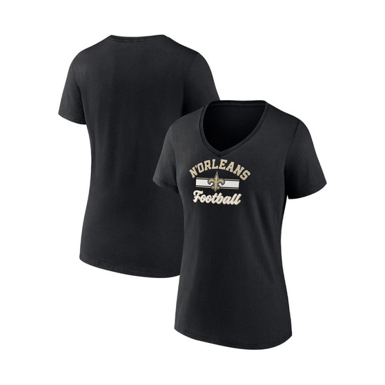 Women's Branded Black New Orleans Saints Slogan V-Neck T-shirt
