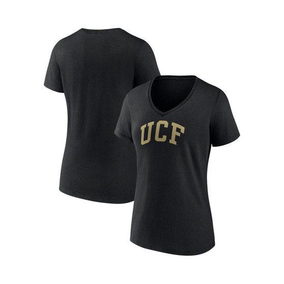 Women's Branded Black UCF Knights Basic Arch V-Neck T-shirt