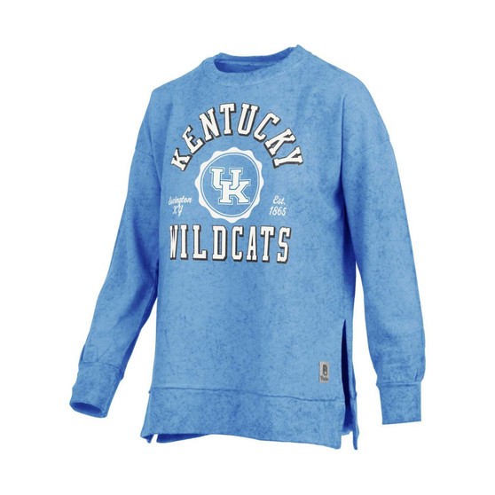 Women's Royal Kentucky Wildcats Sun Washed Bishop Pullover Sweatshirt