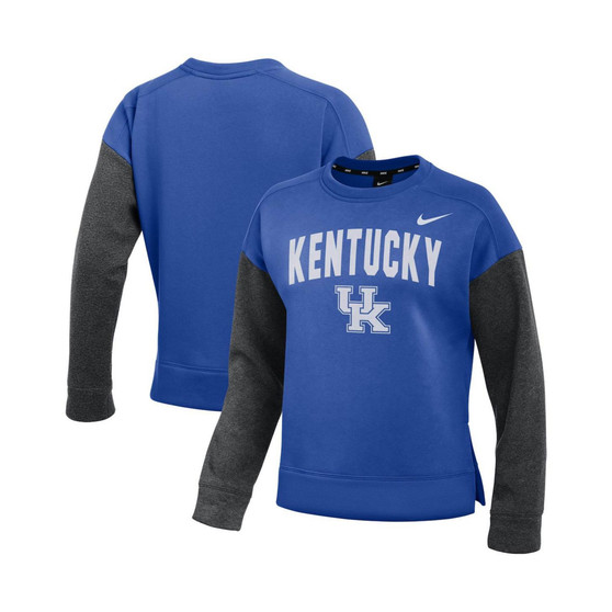 Women's Royal, Charcoal Kentucky Wildcats Campus Dolman Pullover Sweatshirt