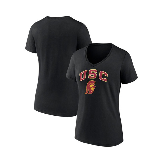 Women's Branded Black USC Trojans Evergreen Campus V-Neck T-shirt