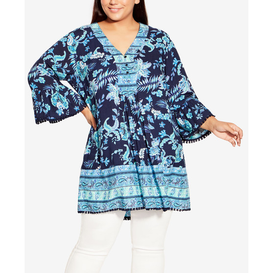 Plus Size Aurora Border Tunic Top