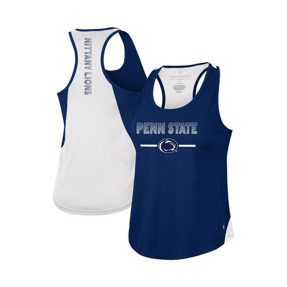Women's Navy Penn State Nittany Lions Sachs 2-Hit Scoop Neck Racerback Tank Top