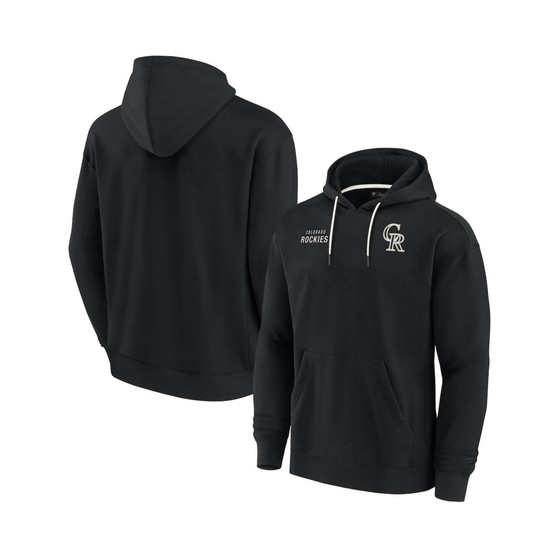 Men's and Women's Black Colorado Rockies Super Soft Fleece Pullover Hoodie