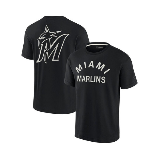 Men's and Women's Black Miami Marlins Super Soft Short Sleeve T-shirt