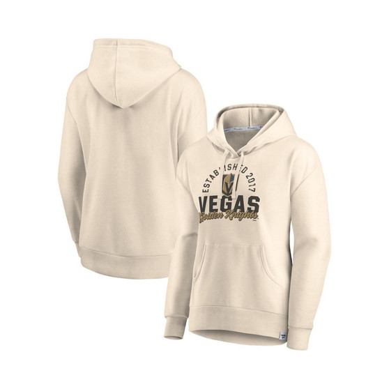 Women's Branded Oatmeal Vegas Golden Knights Carry the Puck Pullover Hoodie Sweatshirt
