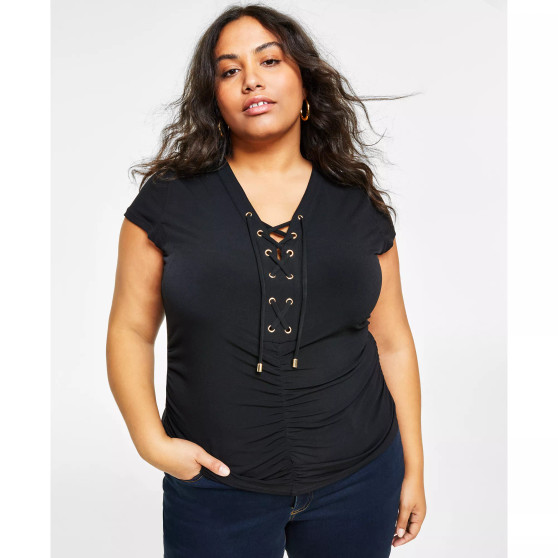 Plus Size Lace-Up Top, Created for Macy's