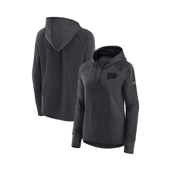 Women's Branded Heather Charcoal Philadelphia Flyers Authentic Pro Road Performance Raglan Pullover Hoodie