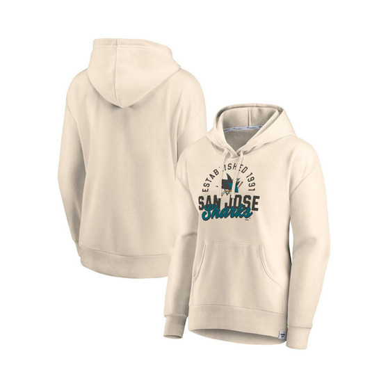 Women's Branded Oatmeal San Jose Sharks Carry the Puck Pullover Hoodie Sweatshirt